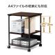 【アウトレット】プリンターラック 棚付き 幅52cm 奥行52cm 高さ70cm キャスター付き ブラック