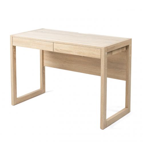 【アウトレット】引き出し付きデスク 幅105cm 奥行50cm 木目調 ライトブラウン