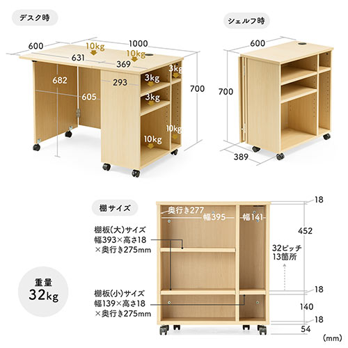 折りたたみデスク コンパクトデスク 折りたたみワゴン 作業台 リビング