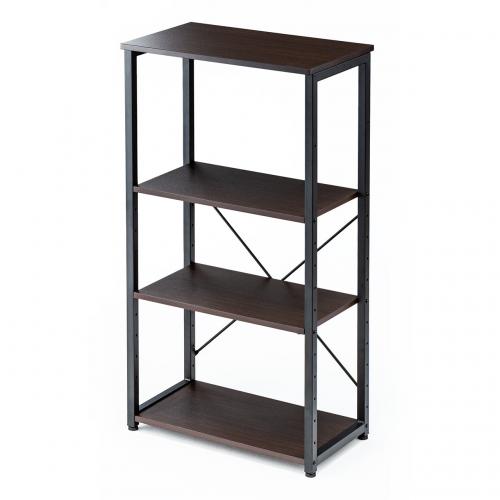 【アウトレット】 シンプルワークデスク用シェルフ 4段 幅60cm 奥行き35cm ブラウン
