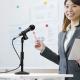 【アウトレット】卓上マイクスタンド 高さ調整タイプ マイクホルダー付き 高さ23～33cm クリップ付 選挙グッズ