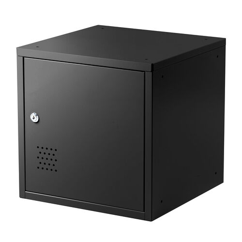 セキュリティボックス A4ファイル収納 スチール製 鍵付き スタッキング可能 ブラック