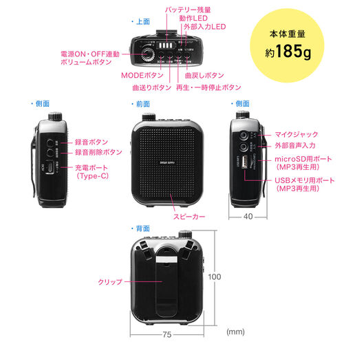 Switch カセット モニター スピーカー セット Mini 2way マイク ヘッドセット / スピーカー オーディオ