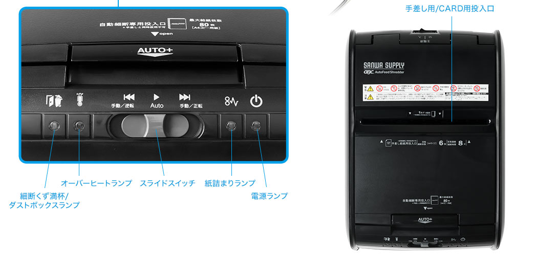 手差し用/CARD用投入口